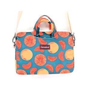 Canvaslove Teal with Oranges Fruit Colorful  Laptop Office Shoulder Bag 14"x10"
